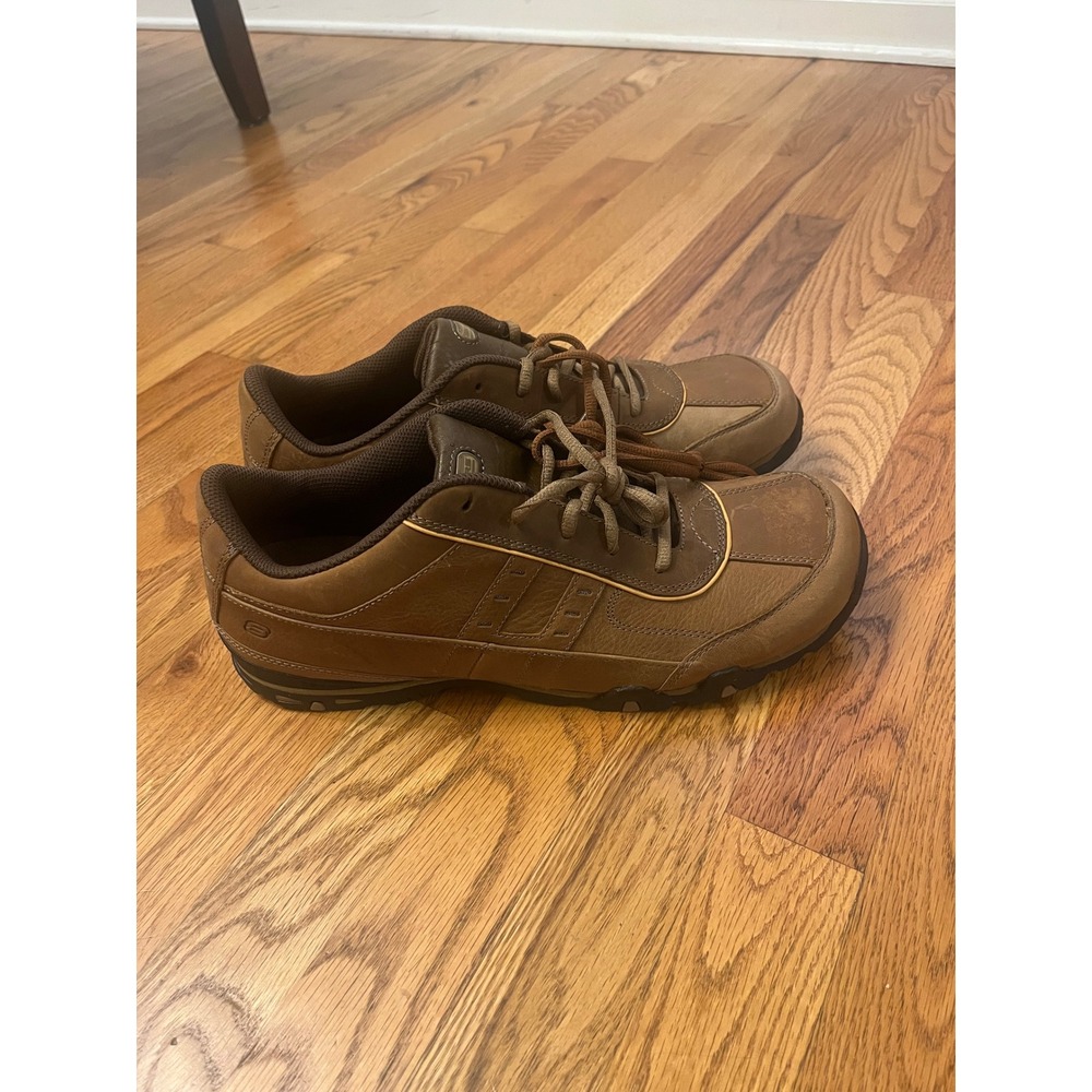 VTG USA Skechers Mens 60217 Brown Leather Oxford Sneakers Size 12